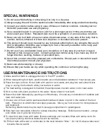 Preview for 5 page of Conair CTX 0 7C Operating Instructions Manual