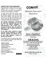 Conair EP595EC Instructions For Care And Use preview