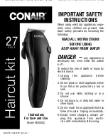 Preview for 1 page of Conair HC500SC Instructions For Care And Use