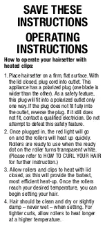 Preview for 4 page of Conair Hot Clips CHV26HCX User Manual