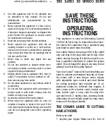 Preview for 3 page of Conair number cut HC408C Instructions For Care And Use