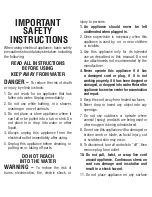Preview for 1 page of Conair PGRDC04C Instructions Manual