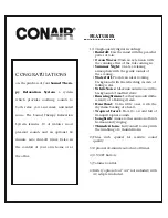 Предварительный просмотр 2 страницы Conair SU1WC Use And Care Manual