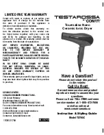 Conair Testarossa TST65C Instruction Manual предпросмотр