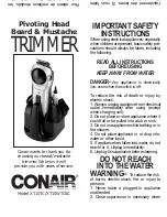 Conair XT10TC Instructions For Use Manual preview