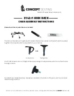 Предварительный просмотр 2 страницы Concept Seating 3142r1 HIGH BACK Assembly Instructions / Operating Manual