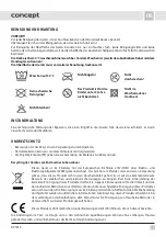 Предварительный просмотр 43 страницы Concept2 DV7410 Operating Instructions Manual