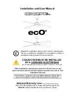 Concept2 ecO2 Installation And User Manual предпросмотр