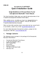 Preview for 8 page of Conceptronic CLLMTRAVBT Quick Installation Manual