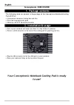 Preview for 2 page of Conceptronic CNBCOOLPAD Multi Language Quick Manual