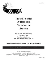 Preview for 1 page of Concoa 547 Series Installation And Operation Instructions Manual