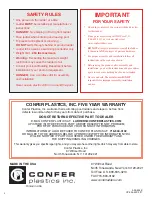 Preview for 4 page of Confer Plastics 635-52X Assembly And Installation Manual