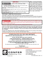 Preview for 8 page of Confer Plastics CCX-IG Assembly, Installation And Use Manual