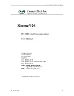 Preview for 2 page of Connect Tech Xtreme/104 Opto User Manual