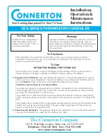 Preview for 1 page of Connerton Co CEG SERIES Installation And Operating Insctructions