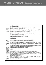 Preview for 4 page of Conrad Electronic 61 08 25 Operating Instructions Manual