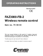Conrad Electronic FAZ3000-FB-2 Operating Instructions Manual preview