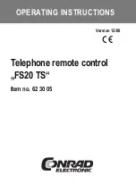 Conrad Electronic FS20 TS Operating Instructions Manual предпросмотр