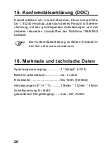 Preview for 20 page of Conrad Electronic KeyMatic KM300FG Operating Instructions Manual