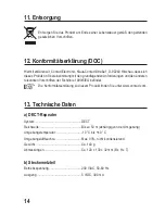 Предварительный просмотр 14 страницы Conrad 92 36 00 Operating Instructions Manual