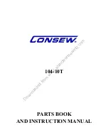 Предварительный просмотр 1 страницы Consew 104-10T Parts Book And Instruction Manual