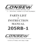 Preview for 1 page of Consew 205RB-1 Instruction Manual