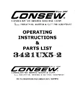 Предварительный просмотр 1 страницы Consew 3421UX5-2 Operating Instructions Manual