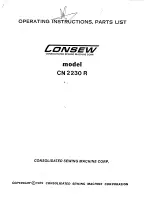 Preview for 1 page of Consew CN 2230 R Operating Instructions & Parts List Manual