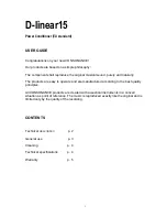Consonance D-linear15 User Manual preview
