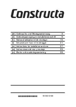 CONSTRUCTA CD96350 Instructions For Installation And Use Manual preview