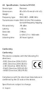 Preview for 8 page of Contacta RF-RX1 Installation & User Manual