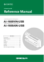 Contec AI-1608AIN-USB Reference Manual preview