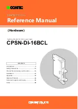 Preview for 1 page of Contec CONPROSYS nano CPSN-DI-16BCL Reference Manual