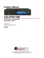 Предварительный просмотр 1 страницы Contemporary Research 232-ATSC+SDI Product Manual