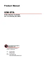 Предварительный просмотр 1 страницы Contemporary Research ICW-STA Product Manual