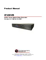 Предварительный просмотр 1 страницы Contemporary Research IP-HDVR Product Manual