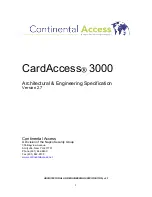 Preview for 1 page of Continental Access CARDACCESS 3000 - ARCHITECTURAL AND ENGINEERING SPECIFICATION V2.7 Specification