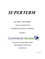 Continental Access SUPERTERM CIC1800 Installation And Service Manual preview