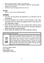 Preview for 21 page of CONTINENTAL EDISON CEHB01 Instruction Booklet