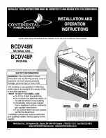 Continental Fireplaces BCDV48N and Installation And Operating Instructions Manual preview