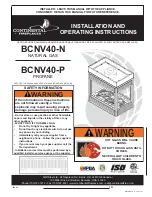 Preview for 1 page of Continental Fireplaces BCNV40-N Installation And Servise Manual