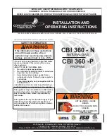 Preview for 1 page of Continental Fireplaces CBI 360-N Installation And Operating Instruction