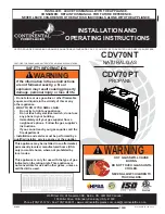 Предварительный просмотр 1 страницы Continental Fireplaces CDV70NT Installation And Operating Instructions Manual