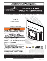 Предварительный просмотр 1 страницы Continental Fireplaces CI-1402 Installation And Operating Instructions Manual