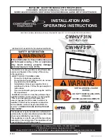 Preview for 1 page of Continental Fireplaces CWHVF31N Installation And Operating Instructions Manual