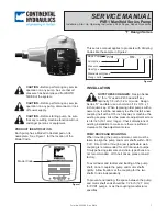 Предварительный просмотр 1 страницы Continental Hydraulics PVR1 I Series Service Manual