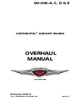 Continental Motors GO-300-A Overhaul Manual preview