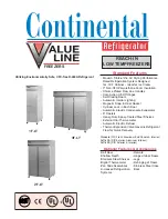 Предварительный просмотр 1 страницы Continental Refrigerator 1F-LT Specifications