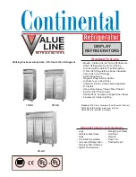 Предварительный просмотр 1 страницы Continental Refrigerator 1R-GD Specifications