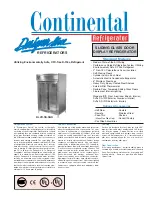 Предварительный просмотр 1 страницы Continental Refrigerator DL2R-SGD Specifications